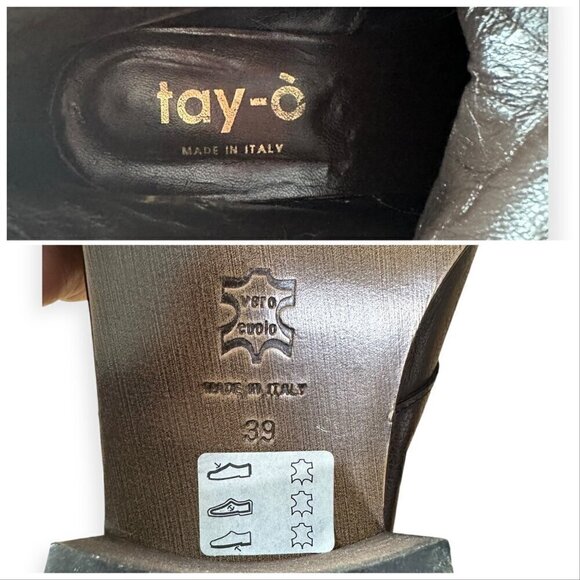 Vintage Y2K, Brown Leather Chukka Booties, Italian Made, Size 39EU - Picture 8 of 10